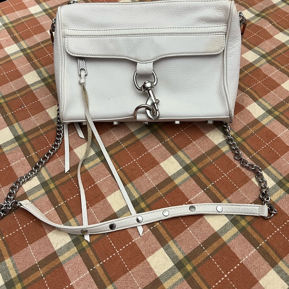 Rebecca Minkoff LARGE Mac Crossbody Bag White/Silver